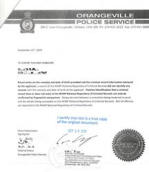 加拿大無犯罪紀錄證明公證樣本